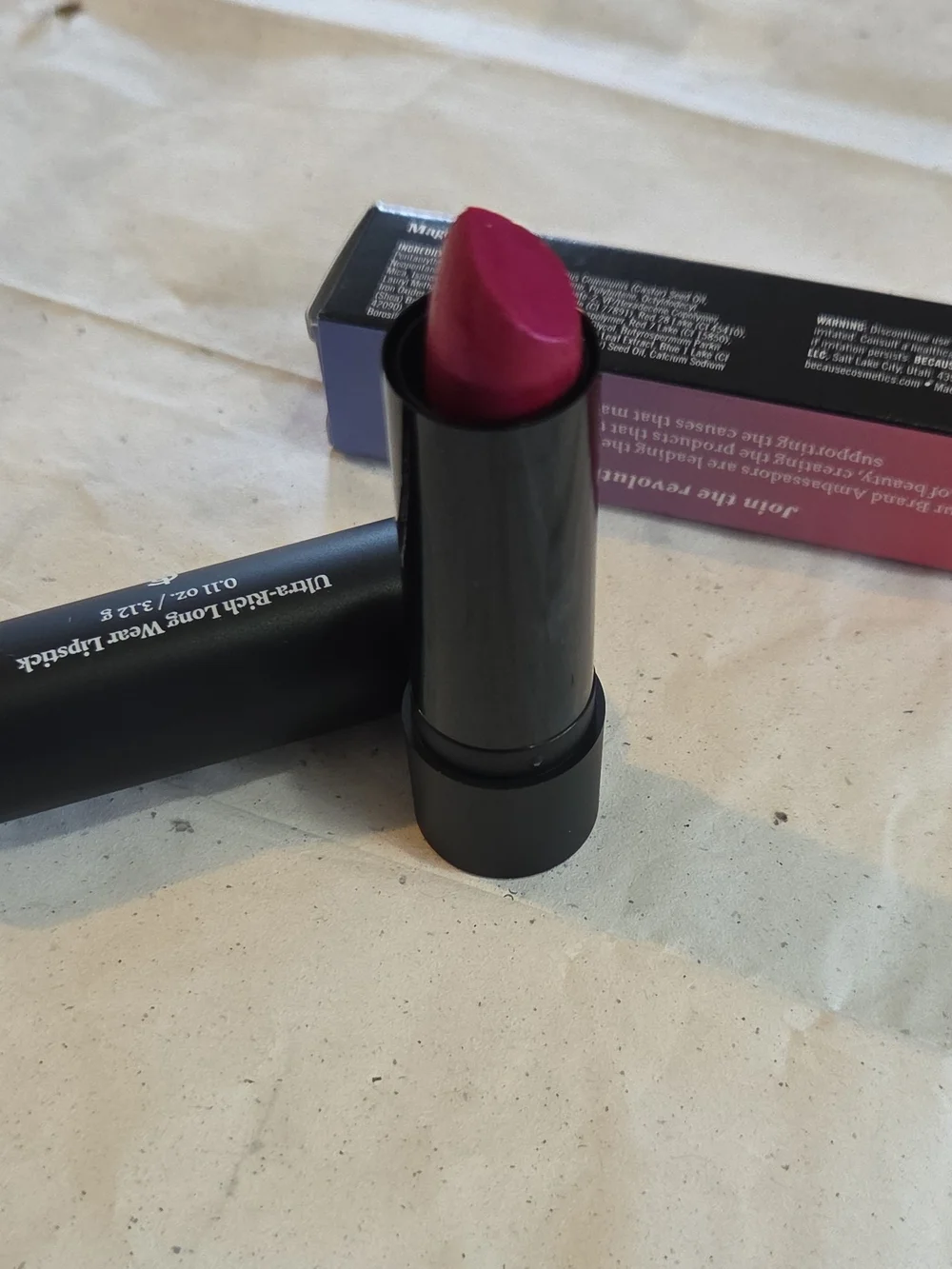BECAUSE Ultra-Rich Long Wear Lipstick Stick Magenta Mama 0.11 oz/3.12 g